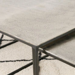 Table Basse Gigogne (lot De 3) En Fer Argenté - Félia -Magasin Général Pour La Maison table basse gigogne lot de 3 en fer argente felia 36481 36481 SITU06 WEB 1