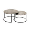 Lot De 2 Table Gigogne En Aluminium Et Fer Argenté - Felia