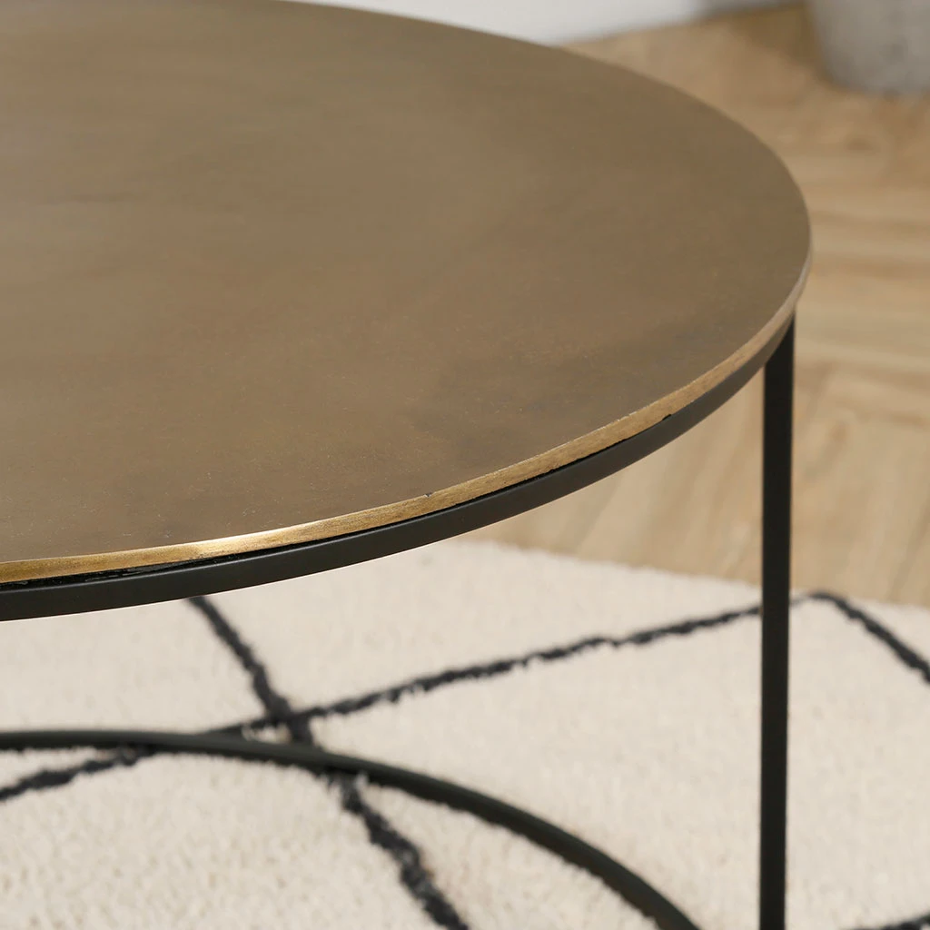 Lot De 2 Table Gigogne En Aluminium Et Fer Doré - Felia 7 Lot De 2 Table Gigogne En Aluminium Et Fer Doré - Felia – Image 7