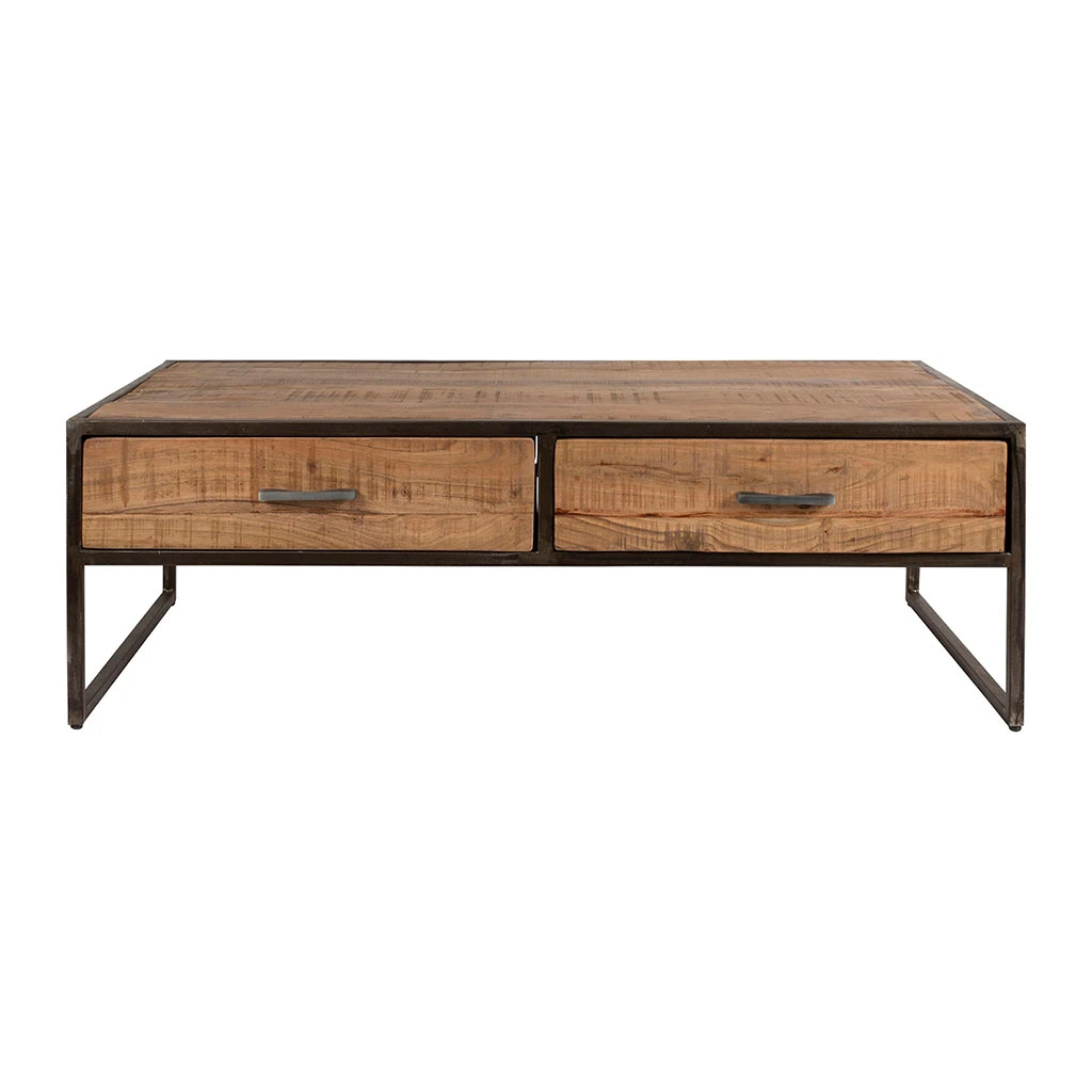 Table Basse En Acacia Et Fer Noir 120x60cm - Factory 1 Table Basse En Acacia Et Fer Noir 120x60cm - Factory