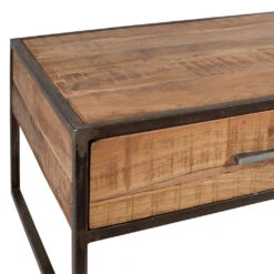 Table Basse En Acacia Et Fer Noir 120x60cm - Factory 11 Table Basse En Acacia Et Fer Noir 120x60cm - Factory -Magasin Général Pour La Maison table basse industrielle en bois d acacia avec 2 tiroirs factory 36484 36484 DET03 WEB 1