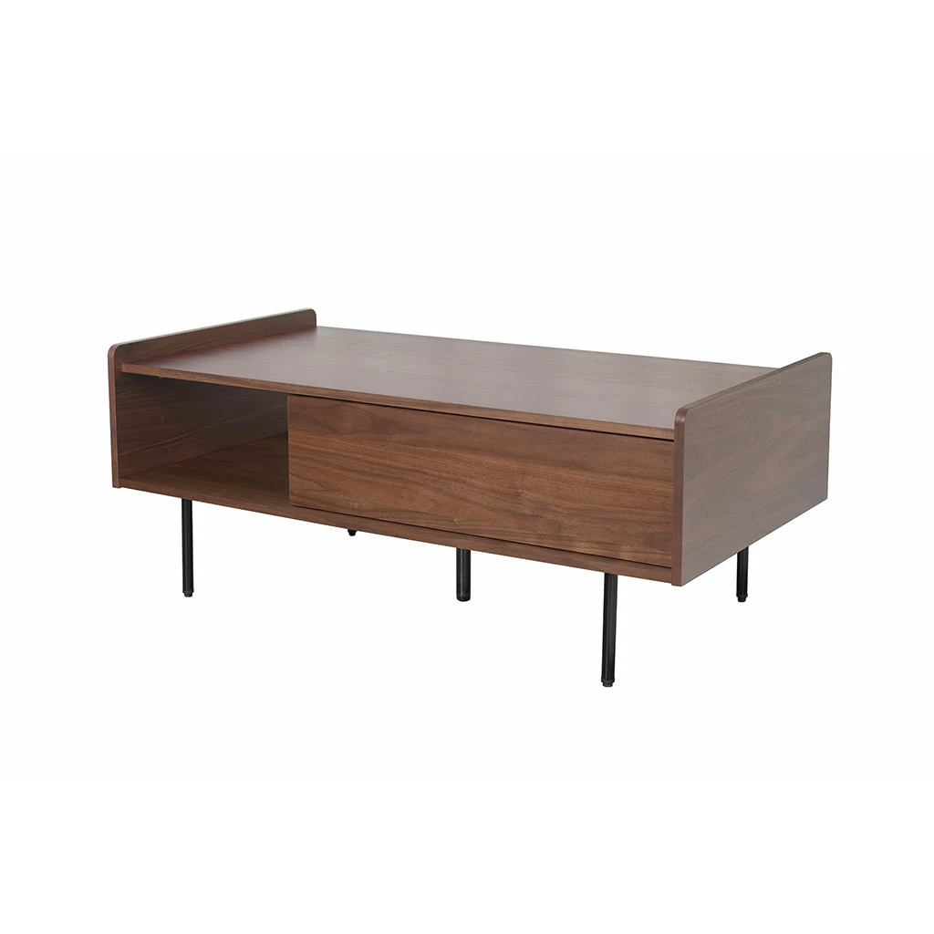 Table Basse Rectangulaire En Placage Noyer Marron - Gino 2 Table Basse Rectangulaire En Placage Noyer Marron - Gino – Image 2