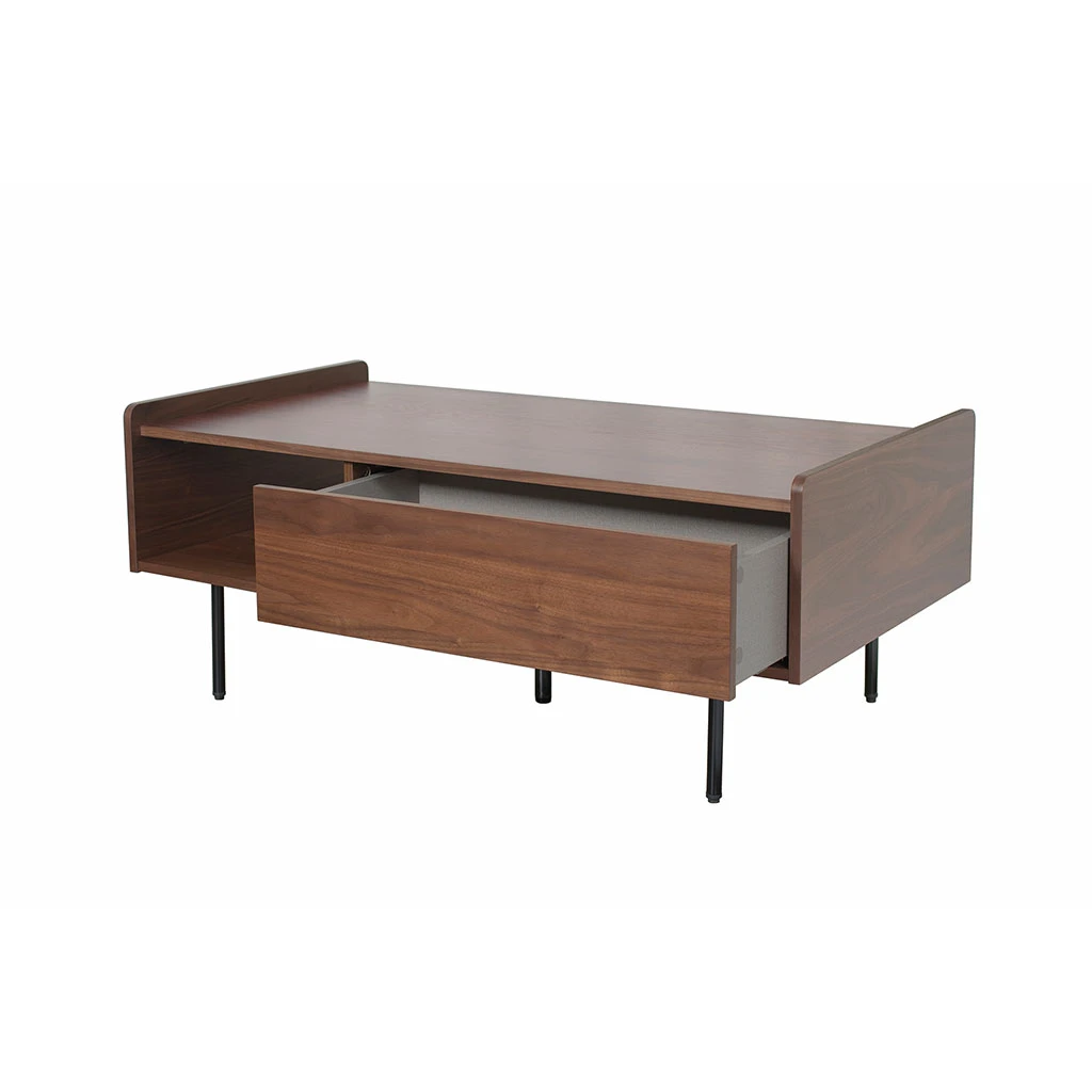 Table Basse Rectangulaire En Placage Noyer Marron - Gino 5 Table Basse Rectangulaire En Placage Noyer Marron - Gino – Image 5