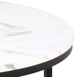 Table Basse Ronde Effet Marbre Blanc D80cm - Spiro -Magasin Général Pour La Maison table basse ronde effet marbre blanc d80cm spiro 699026 699026 FRN03 WEB 1