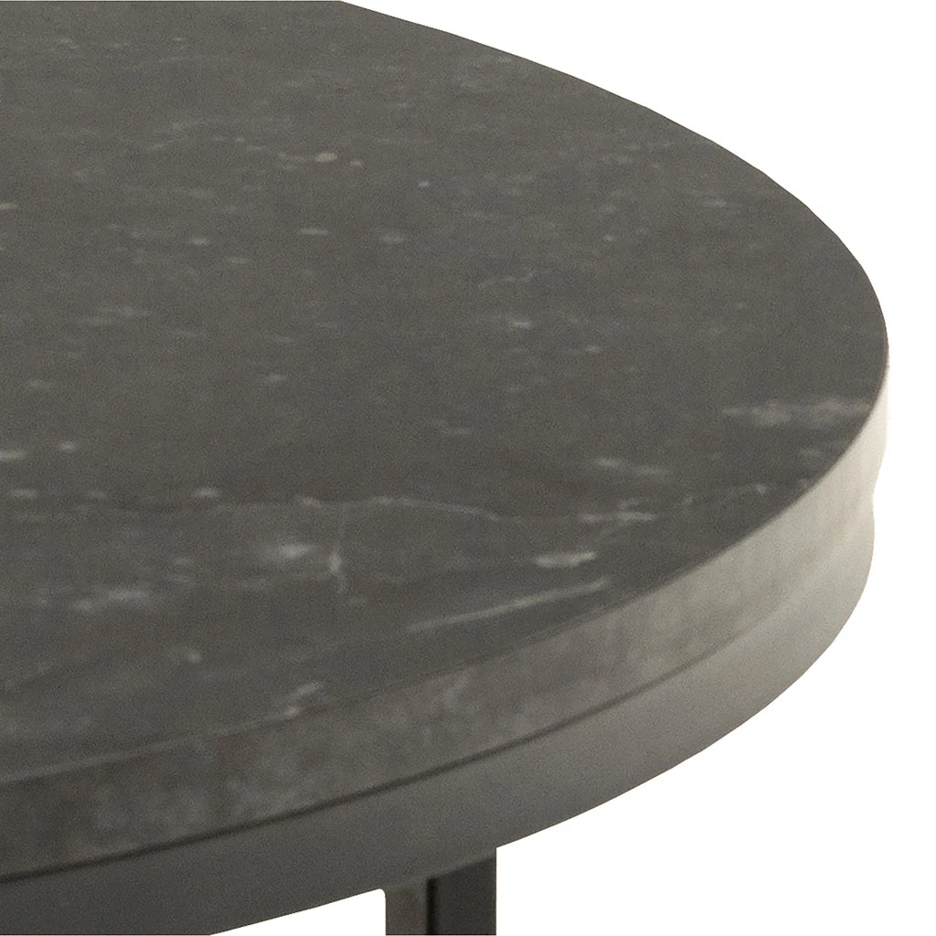 Table Basse Ronde Effet Marbre Noir D80cm - Spiro 5 Table Basse Ronde Effet Marbre Noir D80cm - Spiro – Image 5