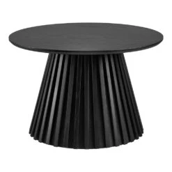 Table Basse Ronde En Bois Noir D70cm - Olivia