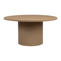 Table Basse Ronde En Fer Beige D79xh40cm - Minimal