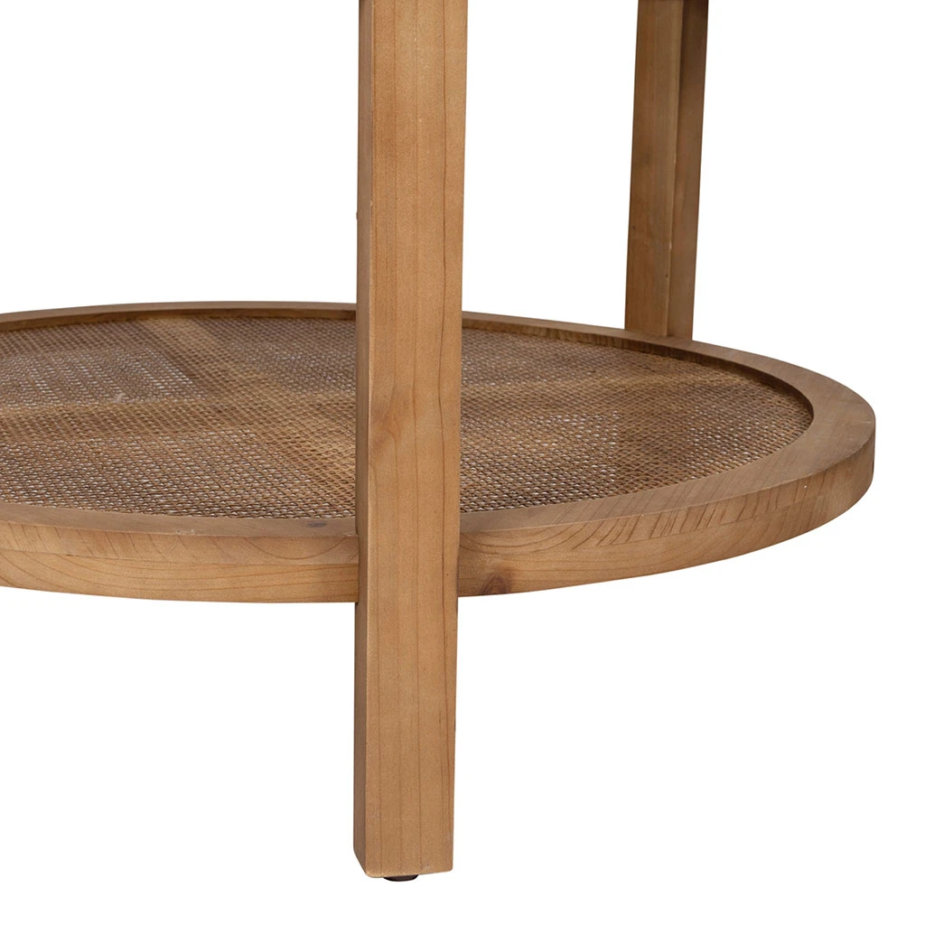 Table Basse Ronde En Sapin Naturel Et Verre Trempé D75cm - Firmin 6 Table Basse Ronde En Sapin Naturel Et Verre Trempé D75cm - Firmin – Image 6