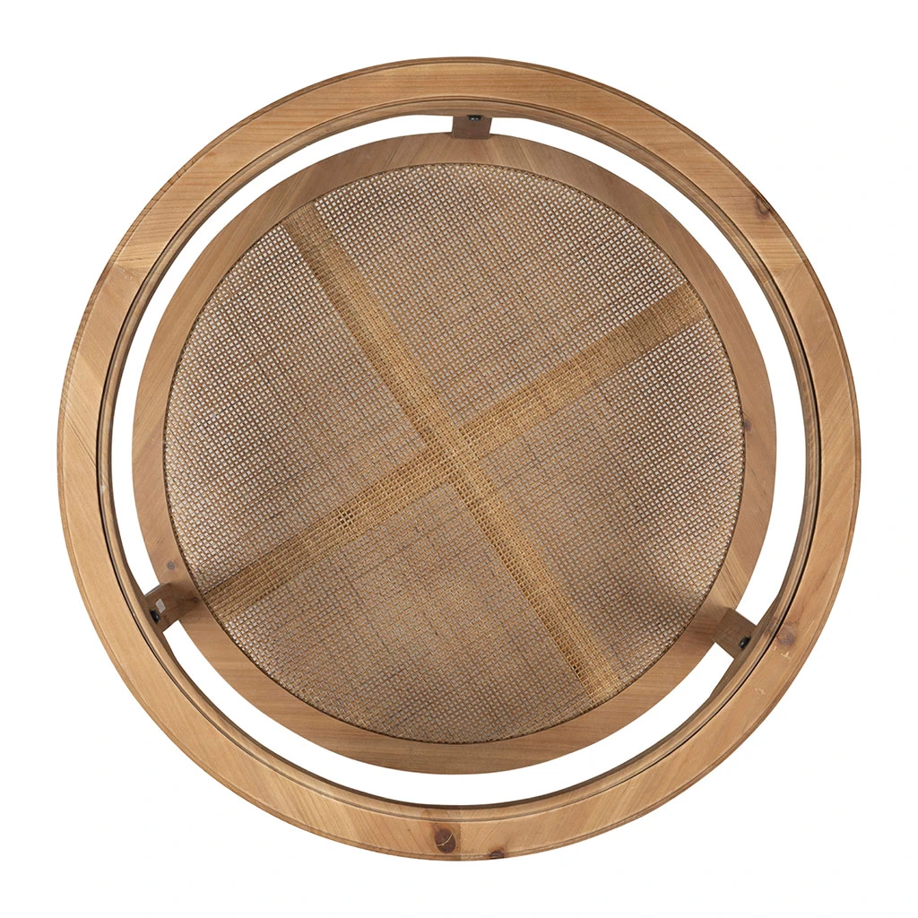 Table Basse Ronde En Sapin Naturel Et Verre Trempé D75cm - Firmin 4 Table Basse Ronde En Sapin Naturel Et Verre Trempé D75cm - Firmin – Image 4