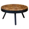 Table Basse Ronde En Teck Recyclé Et Métal D76cm - Wally