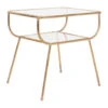 Table D'appoint En Fer Dorée Et Verre - Eluminea H52cm