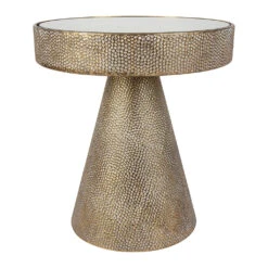 Table D'appoint En Fer Et Verre Doré D46cm - Orient