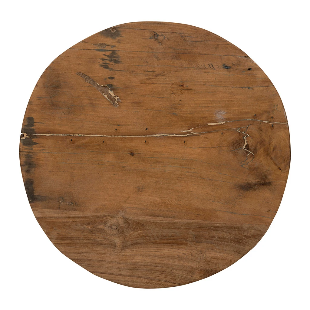 Bout De Canapé Rond En Bois Recyclé Naturel D34cm - Campagne 3 Bout De Canapé Rond En Bois Recyclé Naturel D34cm - Campagne – Image 3