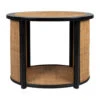 Table D'appoint En Rotin Et Sapin Naturel Et Noir - Balamea