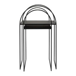 Table D'appoint Gigogne (x2) En Fer Noir - Lernet