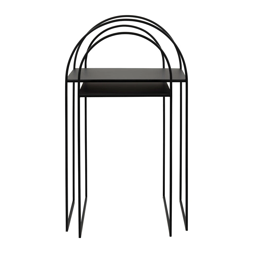 Table D'appoint Gigogne (x2) En Fer Noir - Lernet 1 Table D'appoint Gigogne (x2) En Fer Noir - Lernet