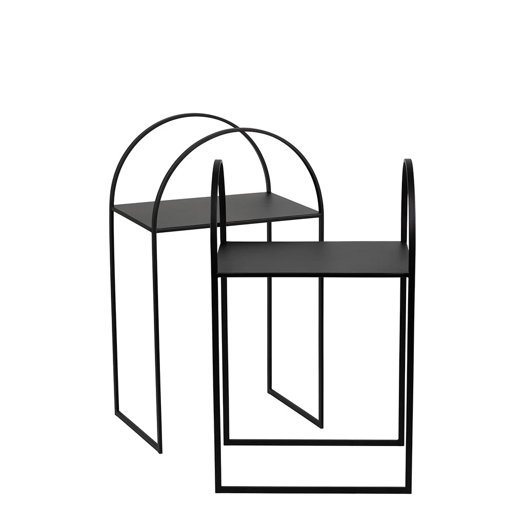 Table D'appoint Gigogne (x2) En Fer Noir - Lernet 3 Table D'appoint Gigogne (x2) En Fer Noir - Lernet – Image 3