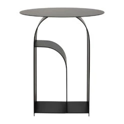 Table D'appoint Ronde En Fer Noir D50cm - Tinel