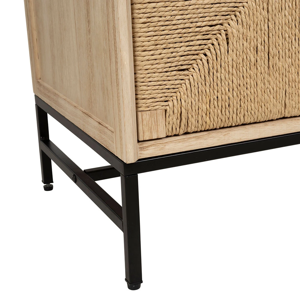 Table De Chevet 1 Porte En Naturel Et Noir - Kenda 4 Table De Chevet 1 Porte En Naturel Et Noir - Kenda – Image 4