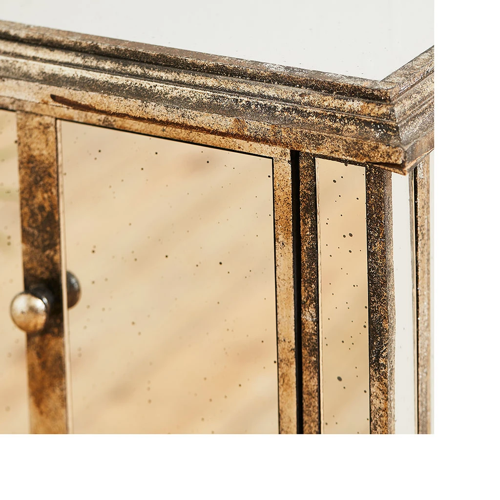 Table De Chevet Baroque En Bois Et Miroir 2 Tiroirs - Bois Miroir 6 Table De Chevet Baroque En Bois Et Miroir 2 Tiroirs - Bois Miroir – Image 6