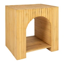 Table De Chevet En Bambou Et Sapin Naturel - Saori -Magasin Général Pour La Maison table de chevet en bambou et sapin naturel saori 78834 78834 DET01 WEB
