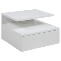 Table De Chevet Mural En Bois Blanc 1 Tiroir 35x32cm - Ashlan