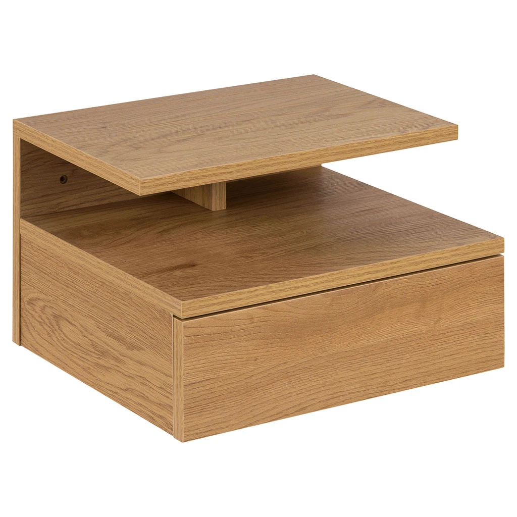 Table De Chevet Mural En Bois Naturel 1 Tiroir 35x32cm - Ashlan 1 Table De Chevet Mural En Bois Naturel 1 Tiroir 35x32cm - Ashlan