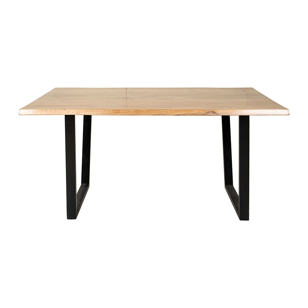 Table En Acacia Et Pieds En Fer Noir 160x90cm - Brooklyn 1 Table En Acacia Et Pieds En Fer Noir 160x90cm - Brooklyn
