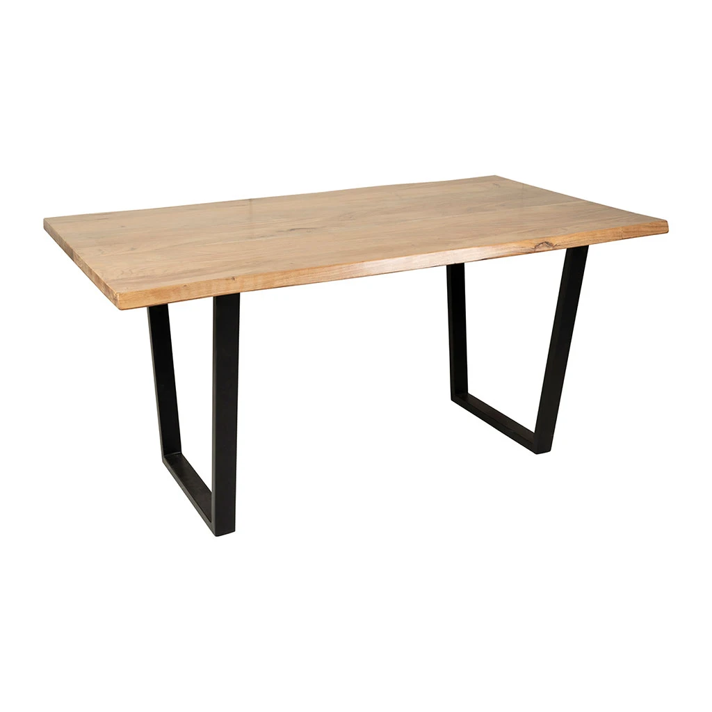 Table En Acacia Et Pieds En Fer Noir 160x90cm - Brooklyn 2 Table En Acacia Et Pieds En Fer Noir 160x90cm - Brooklyn – Image 2