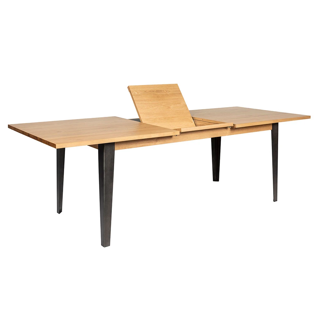 Table à Manger En Placage Chêne 180cm Avec Allonge 60cm - Manny 1 Table à Manger En Placage Chêne 180cm Avec Allonge 60cm - Manny