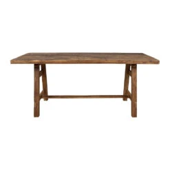 Table De Salle A Manger Rectangle En Bois Recyclé Naturel 180x90cm - Campagne