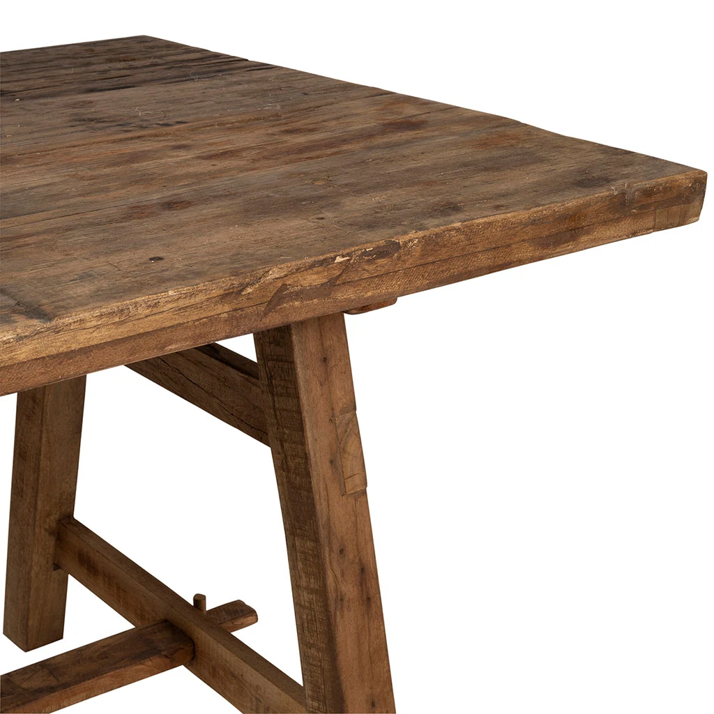 Table De Salle A Manger Rectangle En Bois Recyclé Naturel 180x90cm - Campagne 5 Table De Salle A Manger Rectangle En Bois Recyclé Naturel 180x90cm - Campagne – Image 5