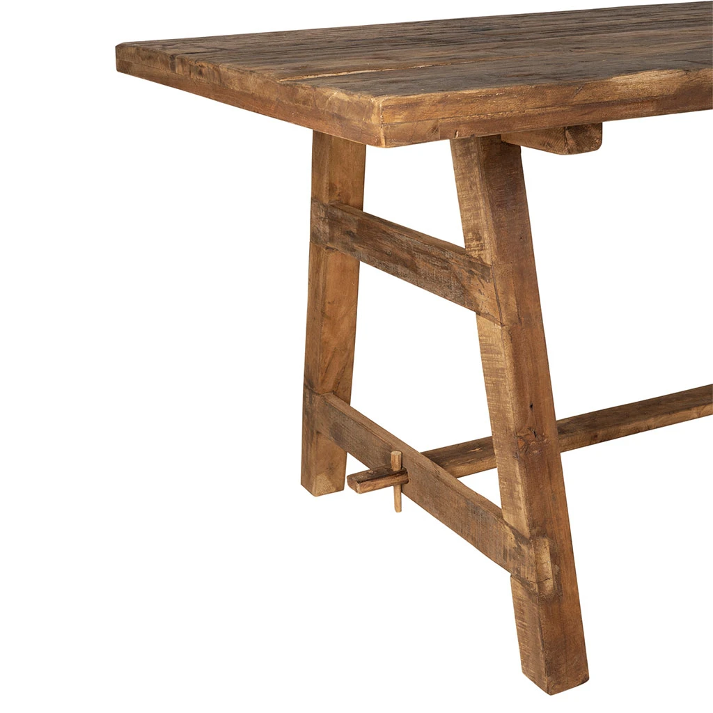 Table De Salle A Manger Rectangle En Bois Recyclé Naturel 180x90cm - Campagne 4 Table De Salle A Manger Rectangle En Bois Recyclé Naturel 180x90cm - Campagne – Image 4