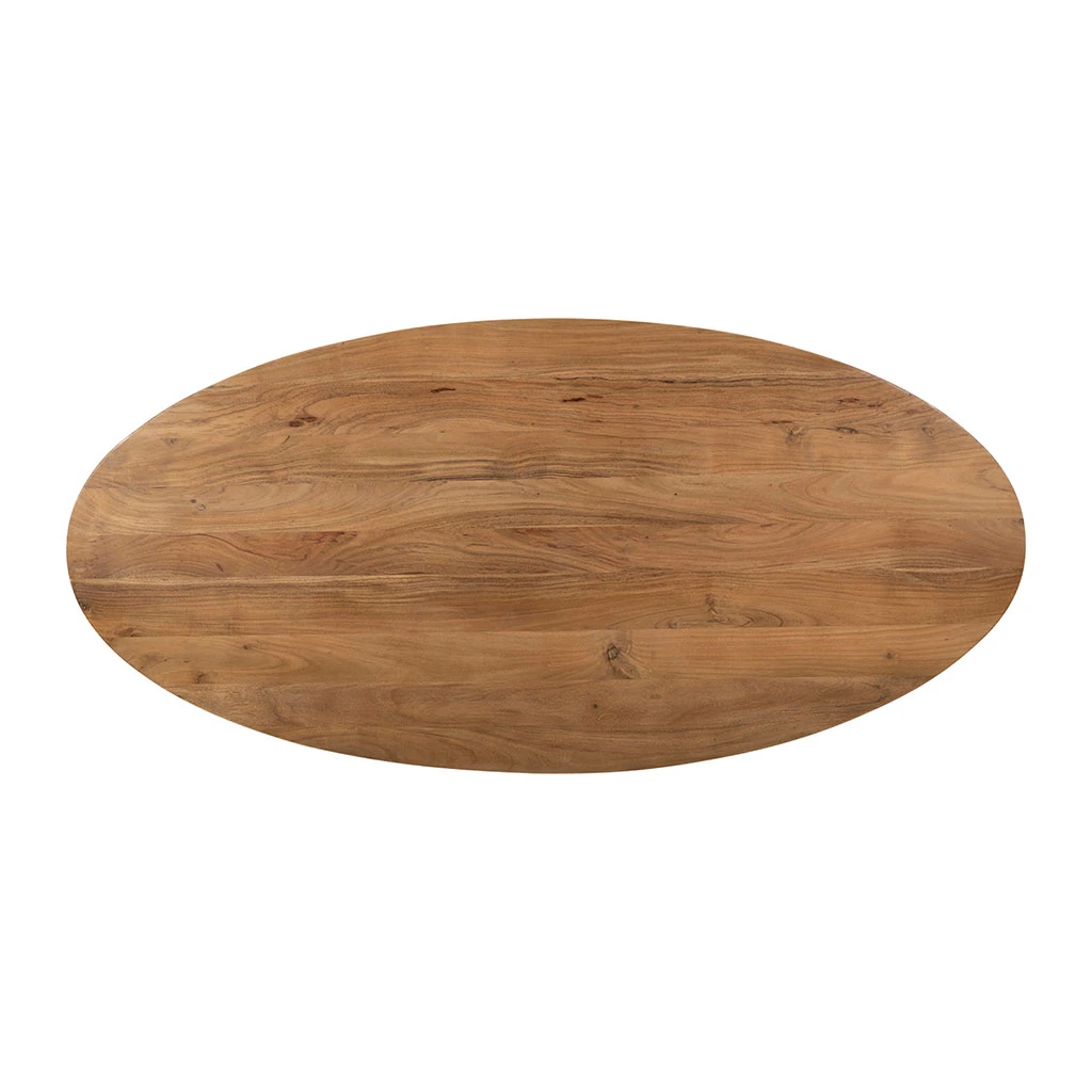 Table Ovale En Acacia Et Pieds En Fer Noir 190x90cm - Brooklyn 5 Table Ovale En Acacia Et Pieds En Fer Noir 190x90cm - Brooklyn – Image 5