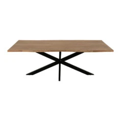 Table De Repas En Acacia Et Pieds En Fer Noir 220x100cm - Brooklyn