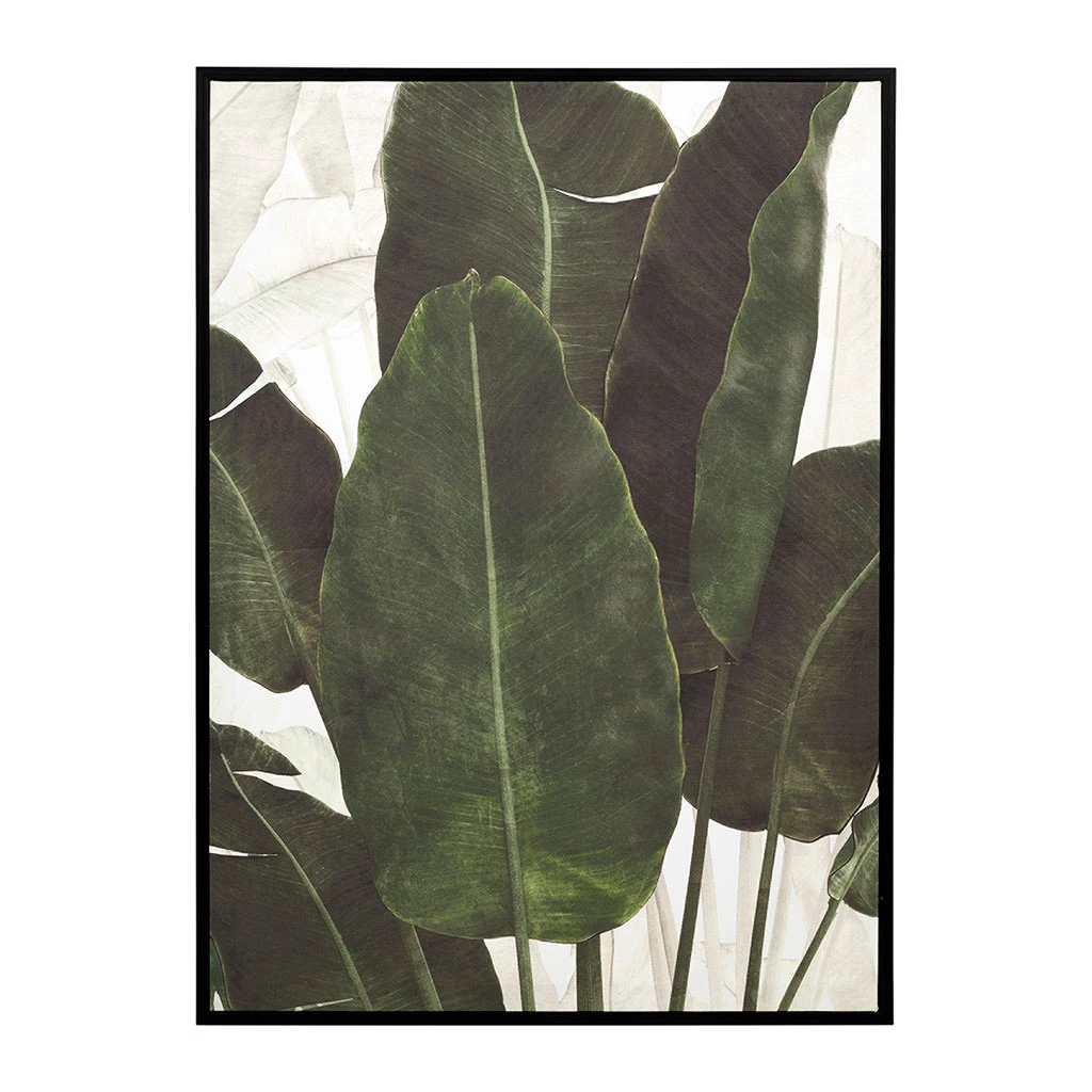 Tableau En Toile Encadré Feuilles Kaki 52x72cm - Gallery 1 Tableau En Toile Encadré Feuilles Kaki 52x72cm - Gallery