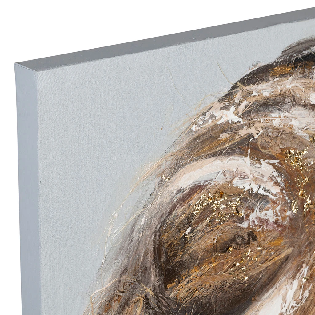 Tableau Lion En Toile Et Pin Beige 90x120cm - Animal 2 Tableau Lion En Toile Et Pin Beige 90x120cm - Animal – Image 2