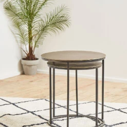 Tables D'appoint Gigogne (x2) En Fer Doré - Felia -Magasin Général Pour La Maison tables d appoint gigogne x2 en fer dore felia 36478 36478 SITU03 WEB 1