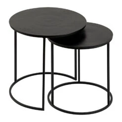 Tables D'appoint Gigogne (x2) En Fer Noir - Felia
