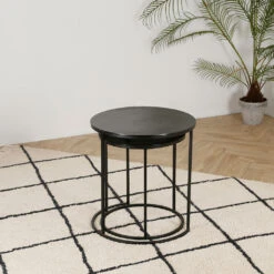 Tables D'appoint Gigogne (x2) En Fer Noir - Felia -Magasin Général Pour La Maison tables d appoint gigogne x2 en fer noir felia 37336 37336 SITU01 WEB 1