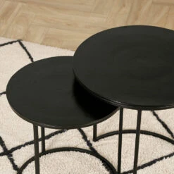 Tables D'appoint Gigogne (x2) En Fer Noir - Felia -Magasin Général Pour La Maison tables d appoint gigogne x2 en fer noir felia 37336 37336 SITU04 WEB 1