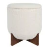 Tabouret Coffre En Tissu Et Pin Blanc - Alpinia