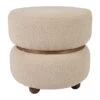 Tabouret En Tissu Et Pin Beige - Alpinia