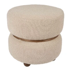 Tabouret En Tissu Et Pin Beige - Alpinia -Magasin Général Pour La Maison tabouret en tissu et pin beige alpinia 40283 40283 DET01 WEB