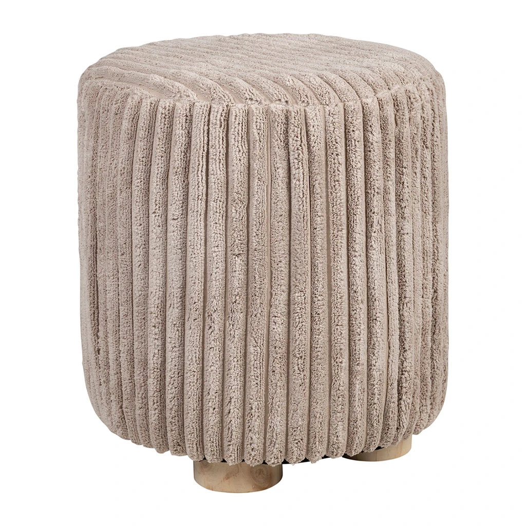Tabouret En Tissu Taupe - Klosen 2 Tabouret En Tissu Taupe - Klosen – Image 2