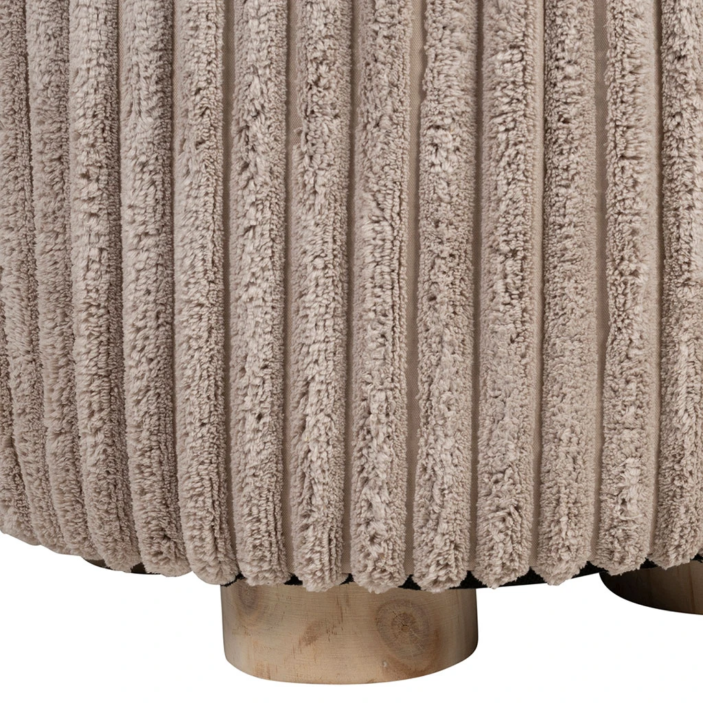 Tabouret En Tissu Taupe - Klosen 4 Tabouret En Tissu Taupe - Klosen – Image 4