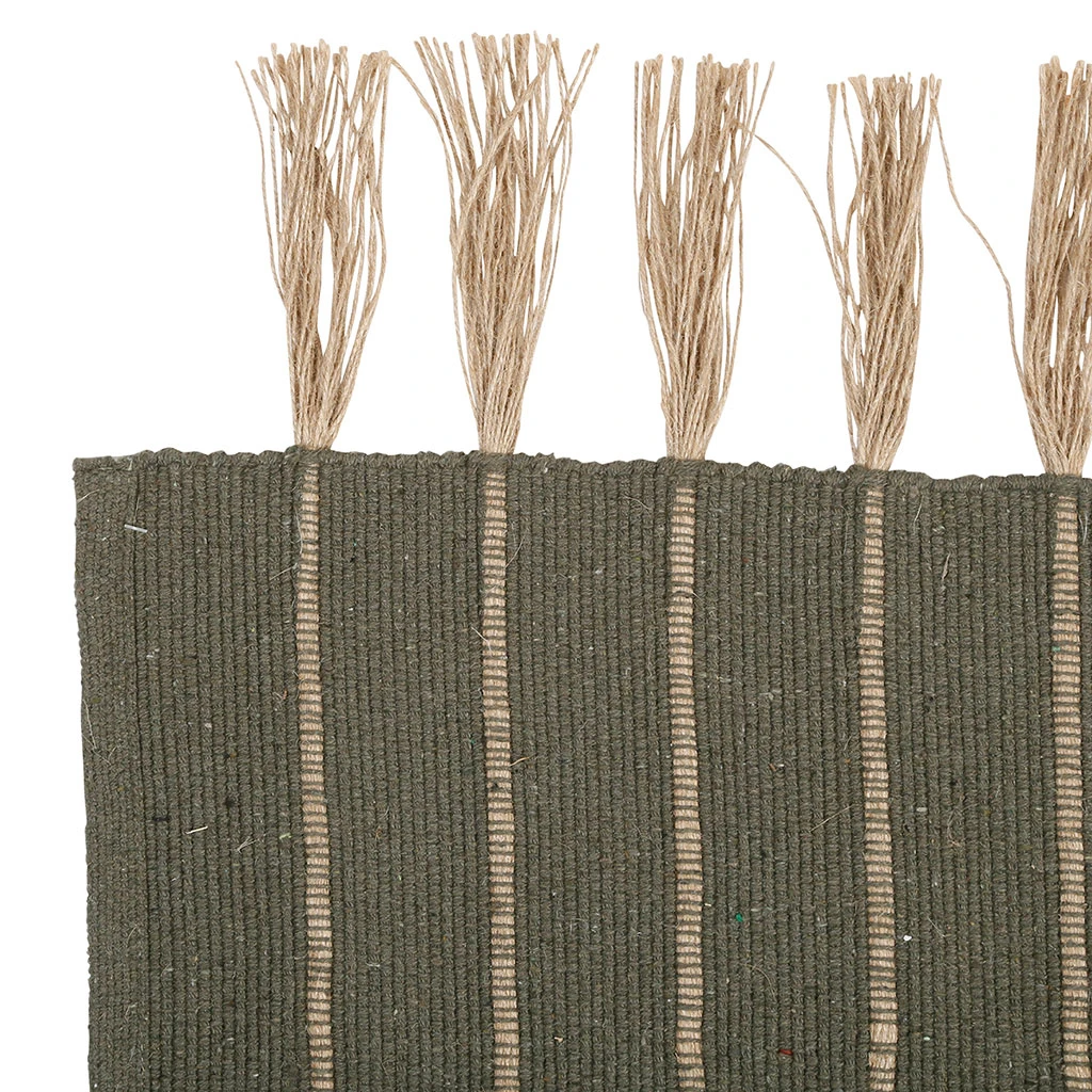 Tapis En Coton Et Jute Kaki 140x70cm - Kolore 2 Tapis En Coton Et Jute Kaki 140x70cm - Kolore – Image 2