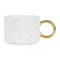 Tasse à Thé En Grès Blanc Mat Et Doré 30cl - Astre