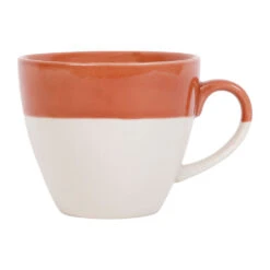 Tasse En Grès Terracotta Et Blanc - Crakel