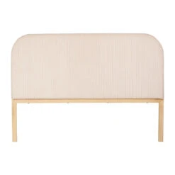 Tête De Lit En Tissu Côtelé Et Hévéa écru 140x100cm - Minimal